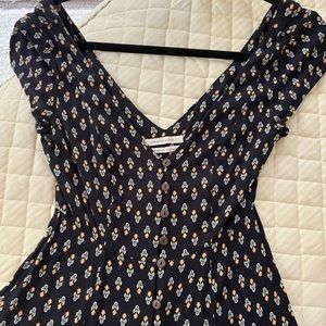 Urban Outfitters Floral V Neck MIDI Dress XS